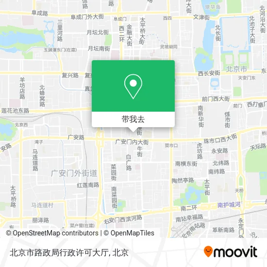 北京市路政局行政许可大厅地图