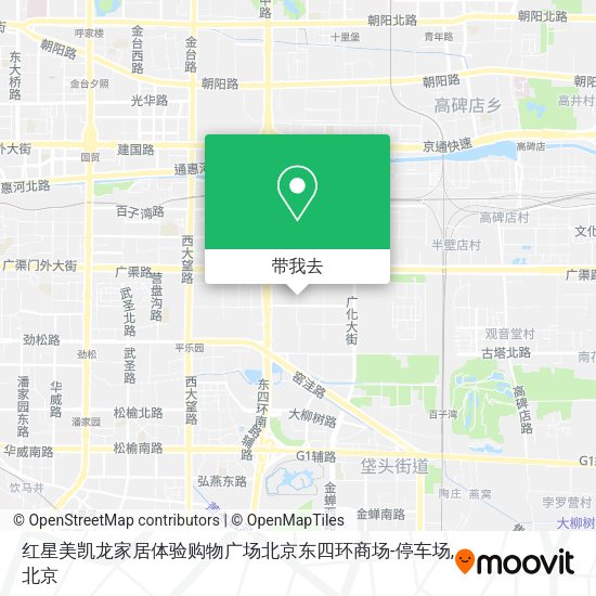 红星美凯龙家居体验购物广场北京东四环商场-停车场地图
