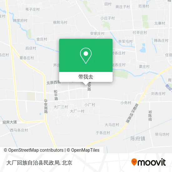 大厂回族自治县民政局地图