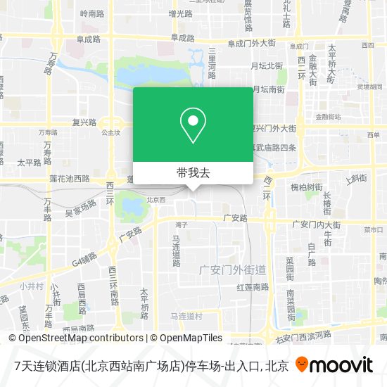 7天连锁酒店(北京西站南广场店)停车场-出入口地图