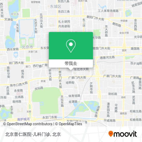 北京普仁医院-儿科门诊地图