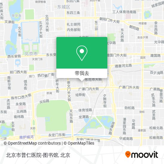 北京市普仁医院-图书馆地图