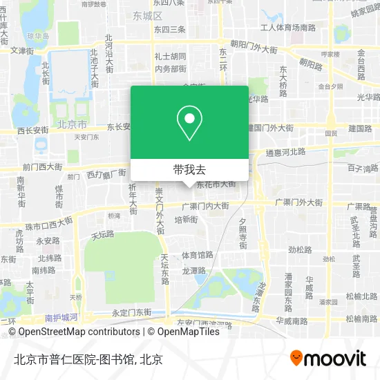 北京市普仁医院-图书馆地图