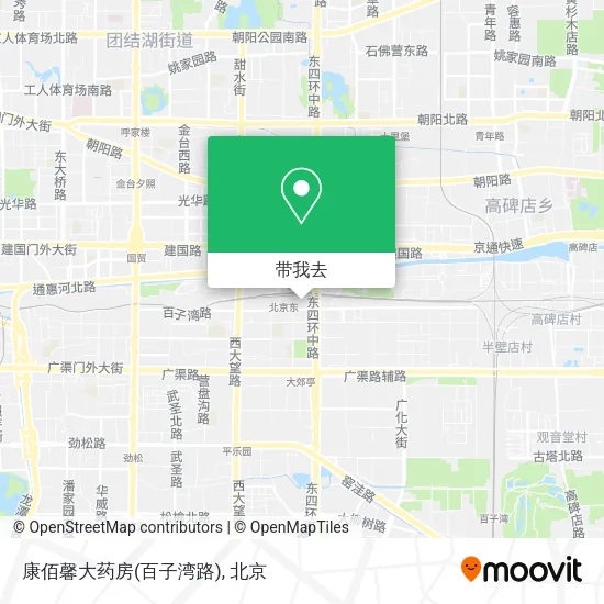 康佰馨大药房(百子湾路)地图