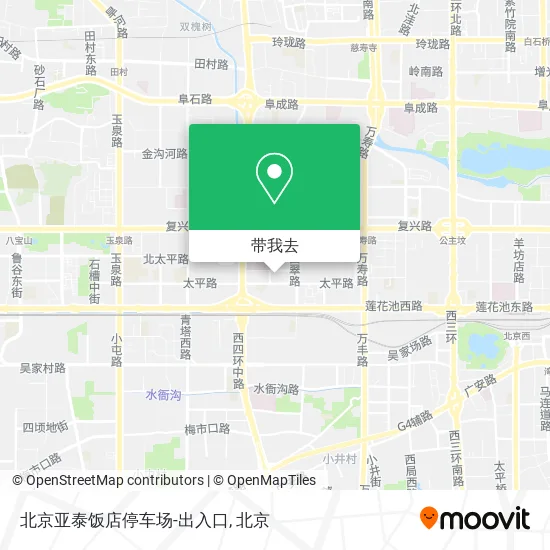 北京亚泰饭店停车场-出入口地图