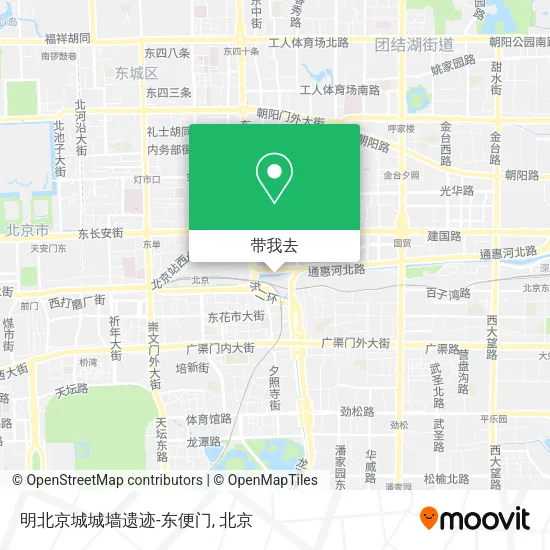 明北京城城墙遗迹-东便门地图