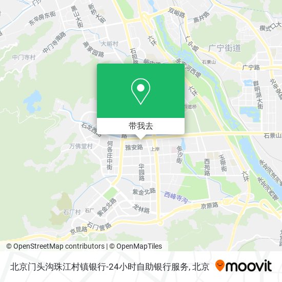 北京门头沟珠江村镇银行-24小时自助银行服务地图