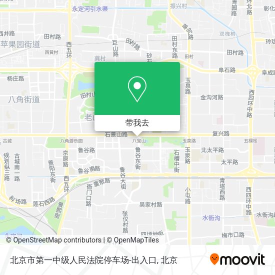 北京市第一中级人民法院停车场-出入口地图