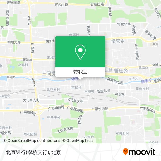 北京银行(双桥支行)地图