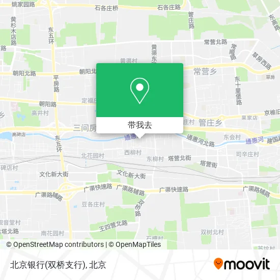 北京银行(双桥支行)地图