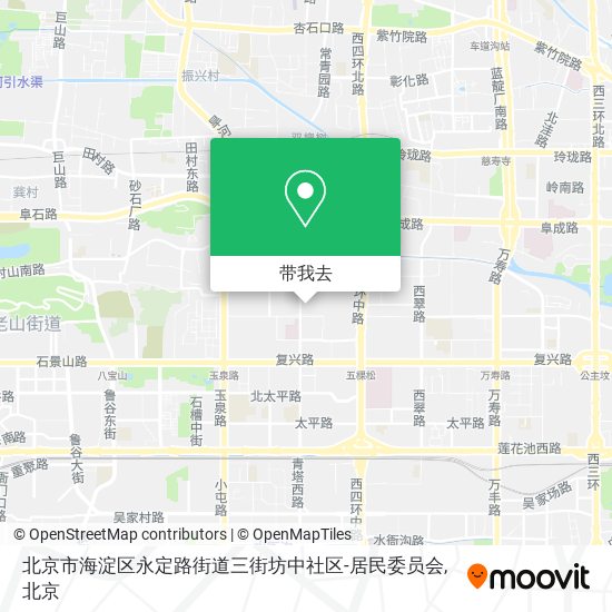 北京市海淀区永定路街道三街坊中社区-居民委员会地图