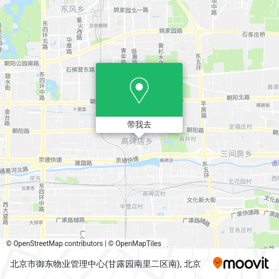 北京市御东物业管理中心(甘露园南里二区南)地图
