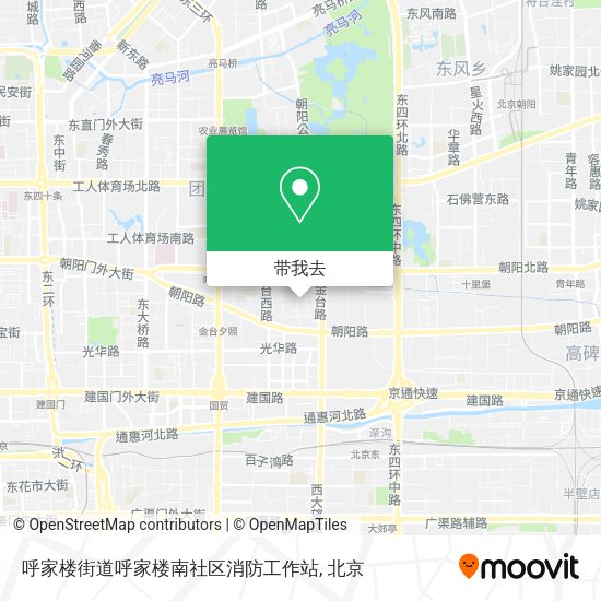 呼家楼街道呼家楼南社区消防工作站地图