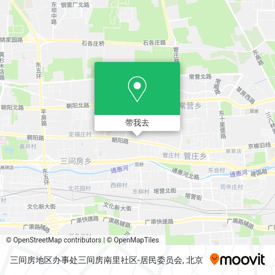 三间房地区办事处三间房南里社区-居民委员会地图