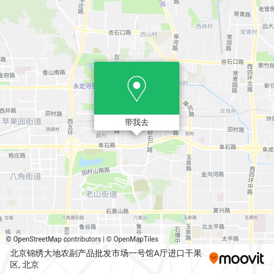 北京锦绣大地农副产品批发市场一号馆A厅进口干果区地图