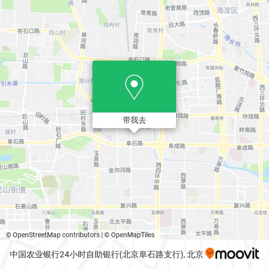 中国农业银行24小时自助银行(北京阜石路支行)地图