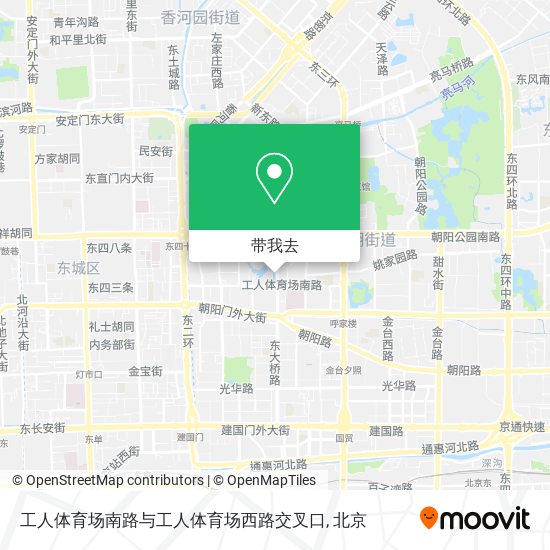 工人体育场南路与工人体育场西路交叉口地图
