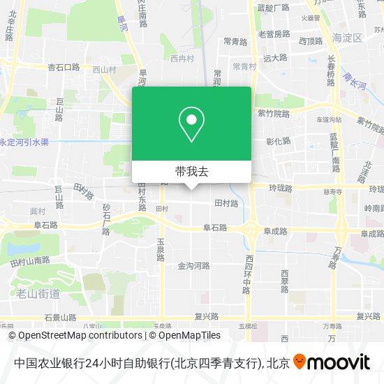 中国农业银行24小时自助银行(北京四季青支行)地图