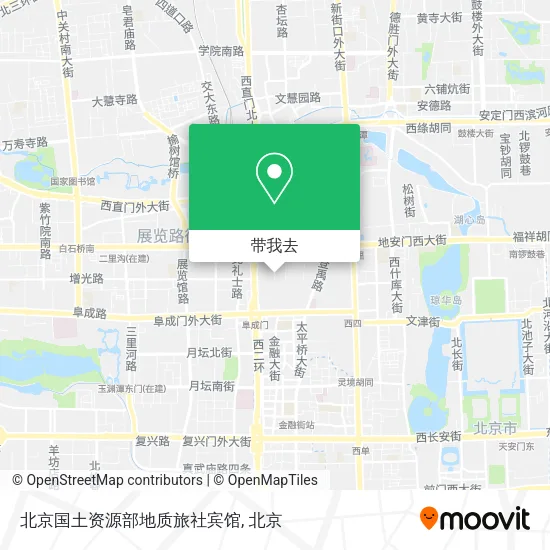 北京国土资源部地质旅社宾馆地图