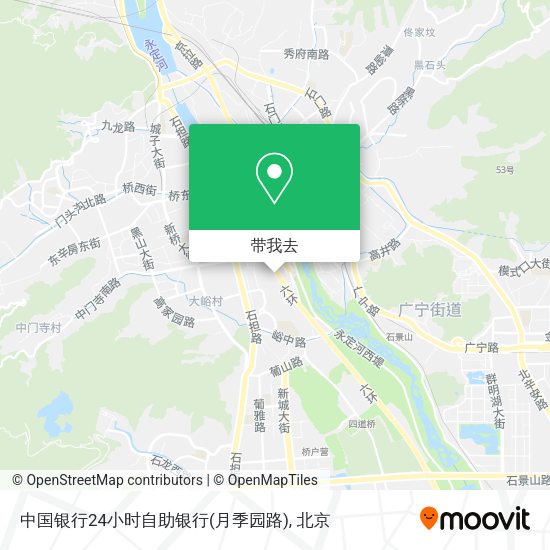 中国银行24小时自助银行(月季园路)地图