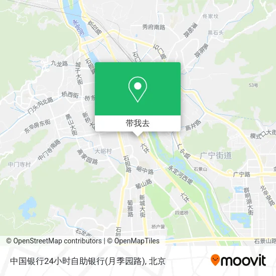中国银行24小时自助银行(月季园路)地图