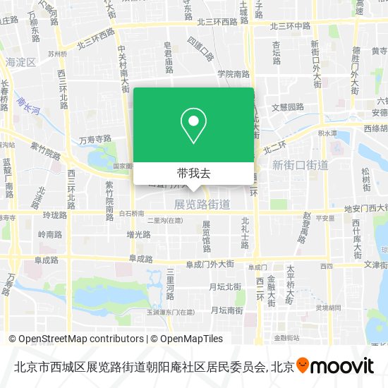 北京市西城区展览路街道朝阳庵社区居民委员会地图