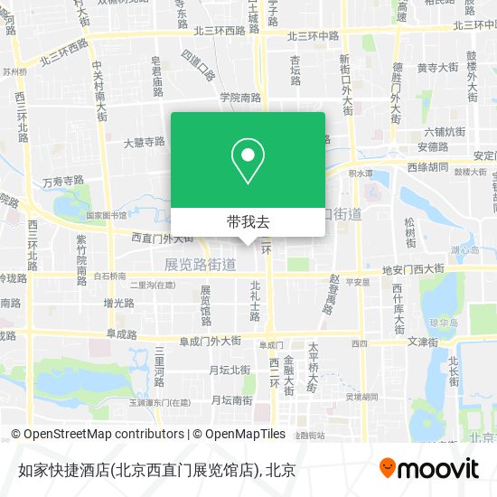 如家快捷酒店(北京西直门展览馆店)地图