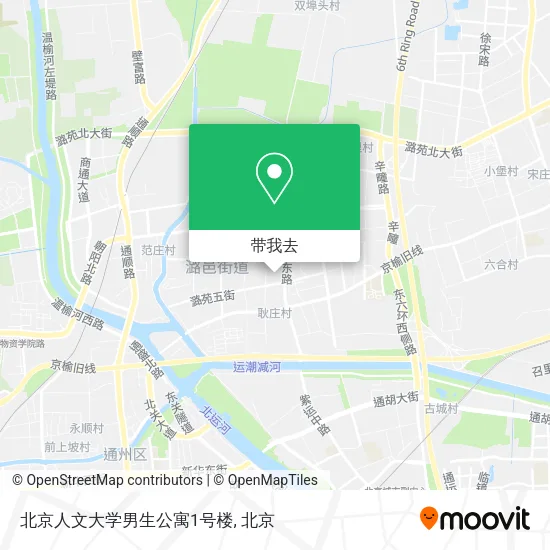 北京人文大学男生公寓1号楼地图