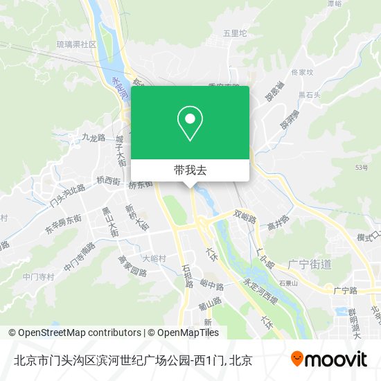 北京市门头沟区滨河世纪广场公园-西1门地图