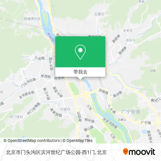 北京市门头沟区滨河世纪广场公园-西1门地图