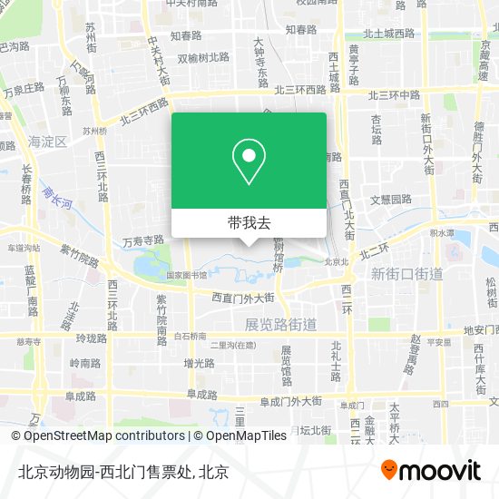 北京动物园-西北门售票处地图