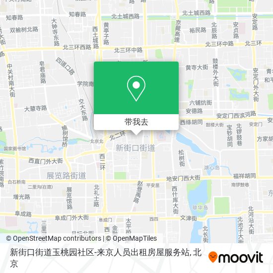 新街口街道玉桃园社区-来京人员出租房屋服务站地图