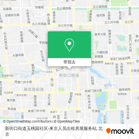 新街口街道玉桃园社区-来京人员出租房屋服务站地图