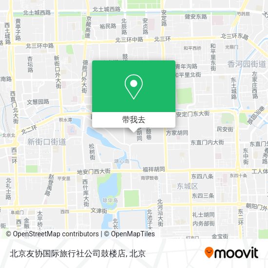 北京友协国际旅行社公司鼓楼店地图