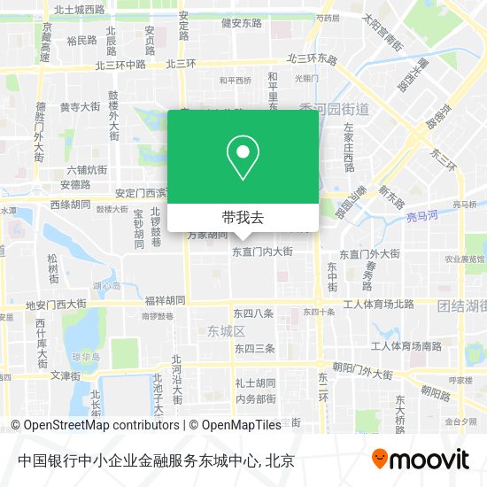 中国银行中小企业金融服务东城中心地图
