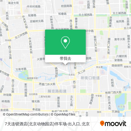 7天连锁酒店(北京动物园店)停车场-出入口地图