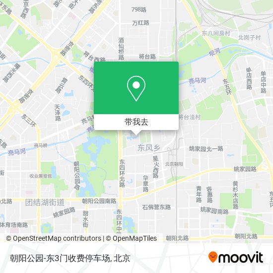 朝阳公园-东3门收费停车场地图