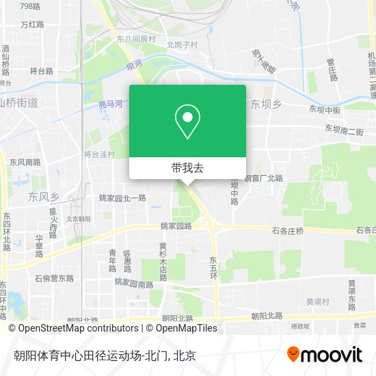 朝阳体育中心田径运动场-北门地图