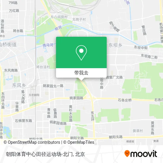朝阳体育中心田径运动场-北门地图