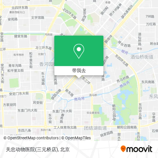 关忠动物医院(三元桥店)地图