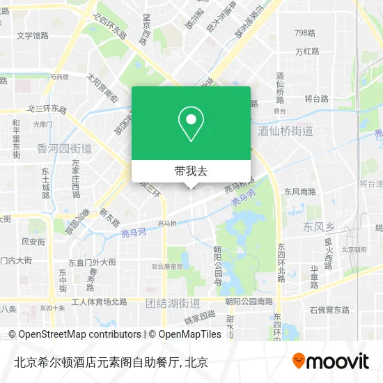 北京希尔顿酒店元素阁自助餐厅地图