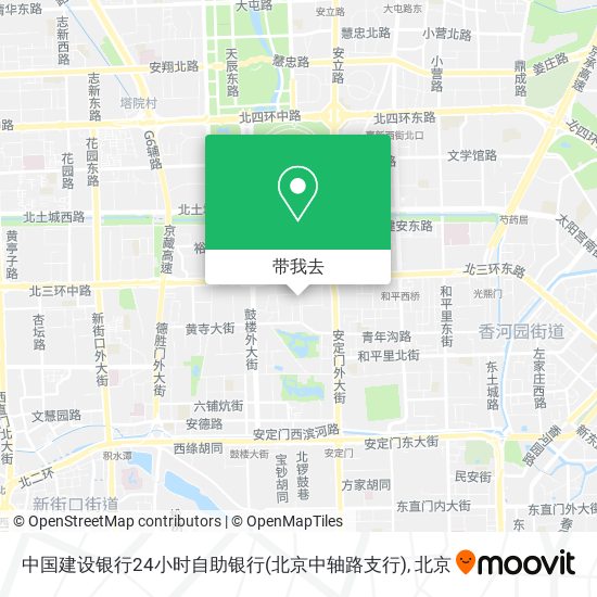 中国建设银行24小时自助银行(北京中轴路支行)地图
