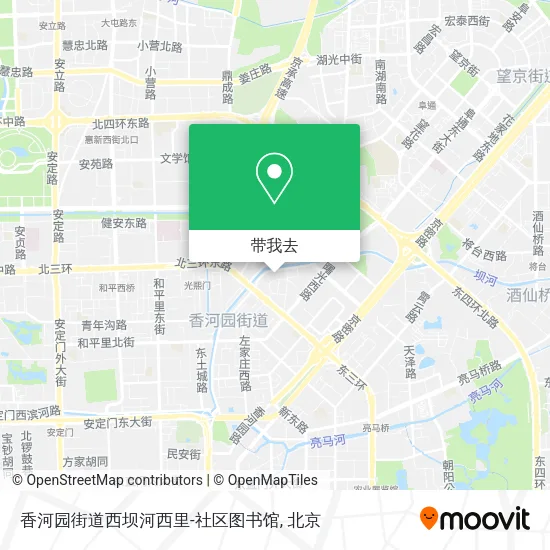 香河园街道西坝河西里-社区图书馆地图