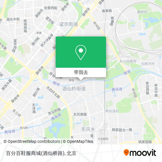 百分百鞋服商城(酒仙桥路)地图