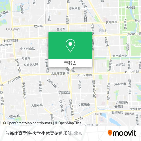 首都体育学院-大学生体育馆俱乐部地图