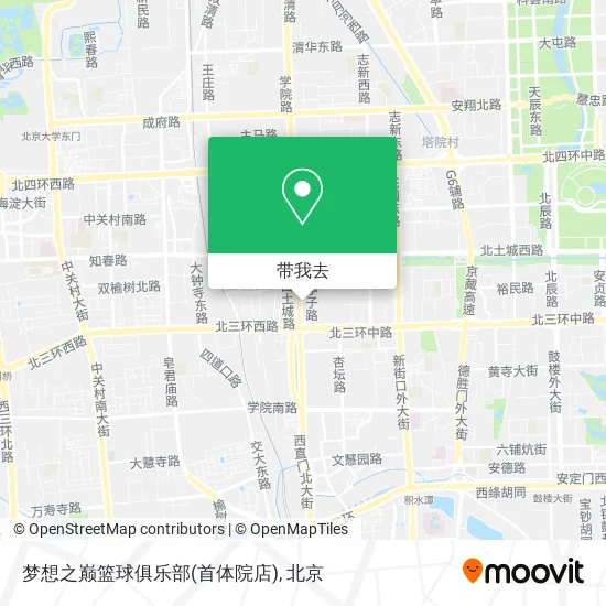 梦想之巅篮球俱乐部(首体院店)地图