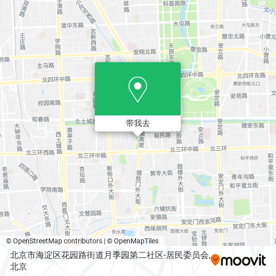 北京市海淀区花园路街道月季园第二社区-居民委员会地图