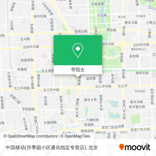 中国移动(月季园小区通讯指定专营店)地图