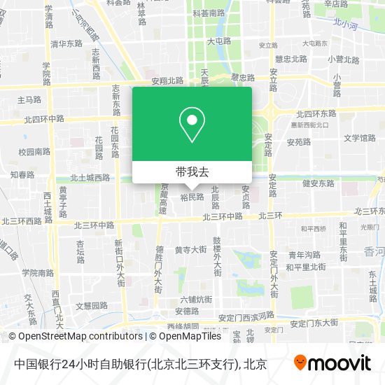 中国银行24小时自助银行(北京北三环支行)地图