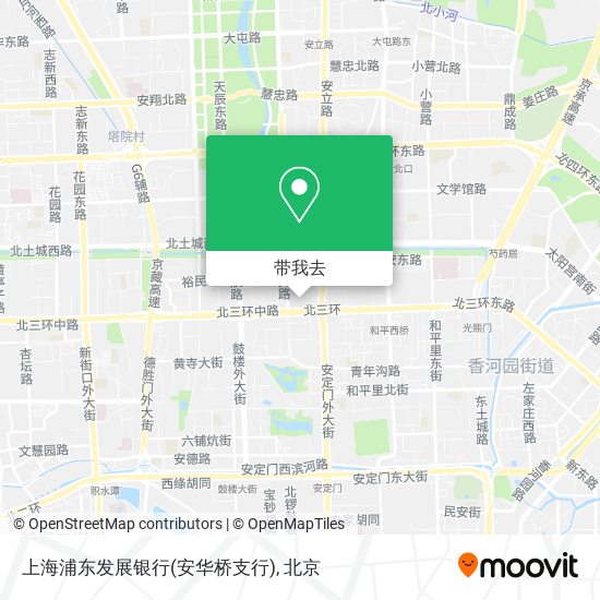 上海浦东发展银行(安华桥支行)地图